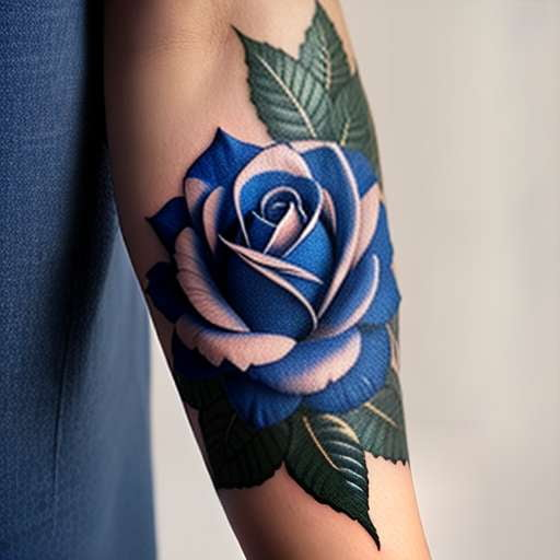 Blue Rose By Lena Fedchenko Temporary Tattoo (Set of 3) – Small Tattoos